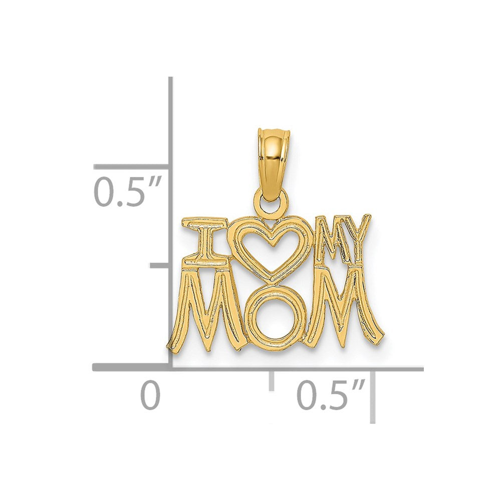 14K I HEART MY MOM Charm