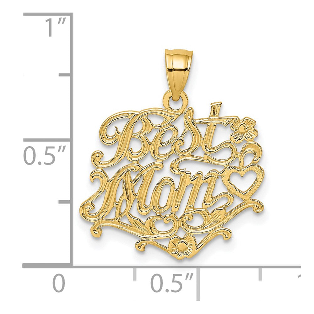 14K BEST MOM Charm