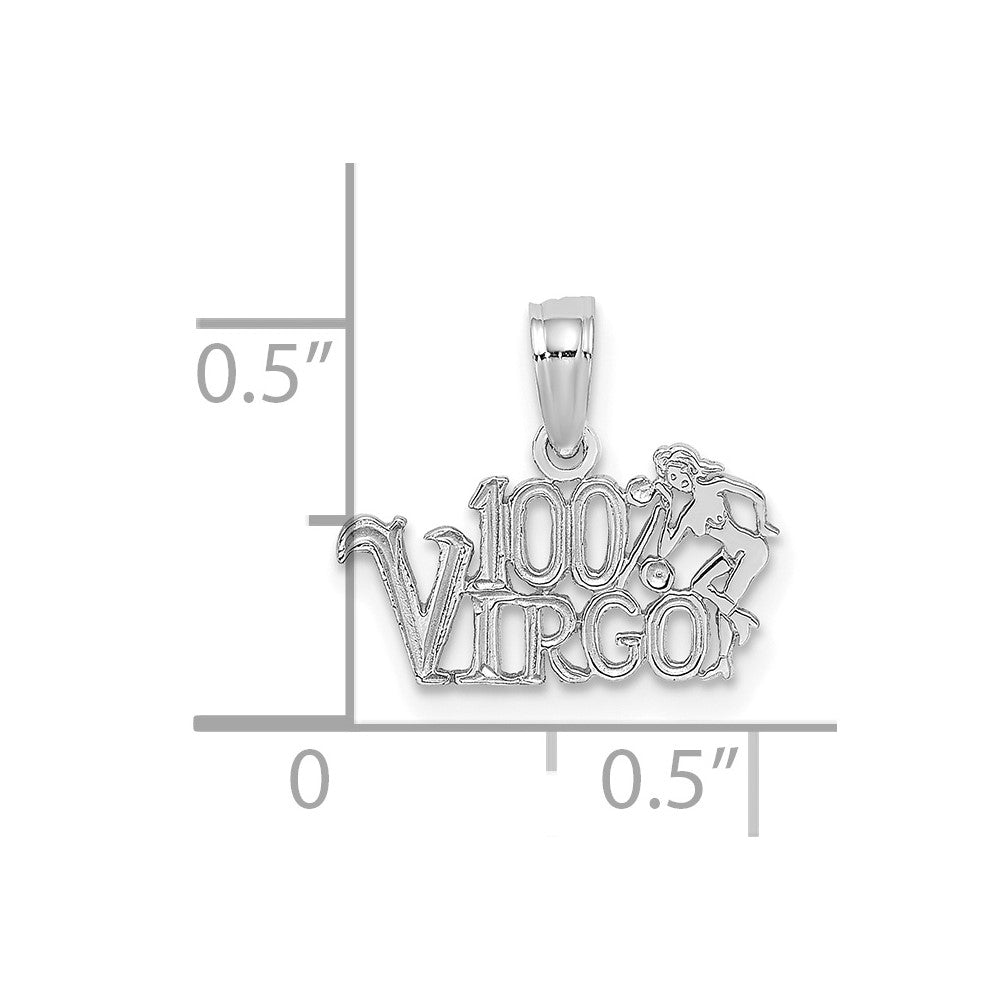 14k WG 100% VIRGO Zodiac Charm