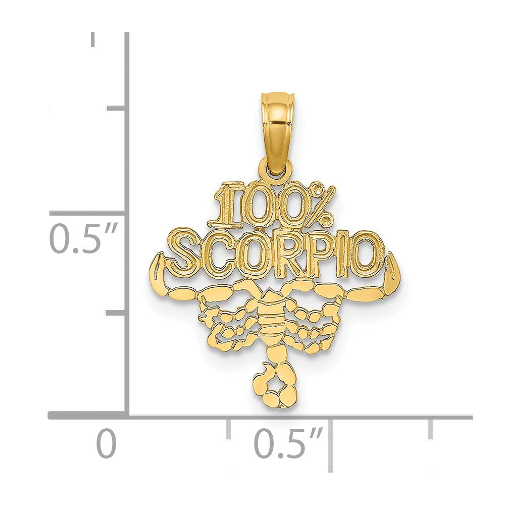 14K 100% SCORPIO Zodiac Charm