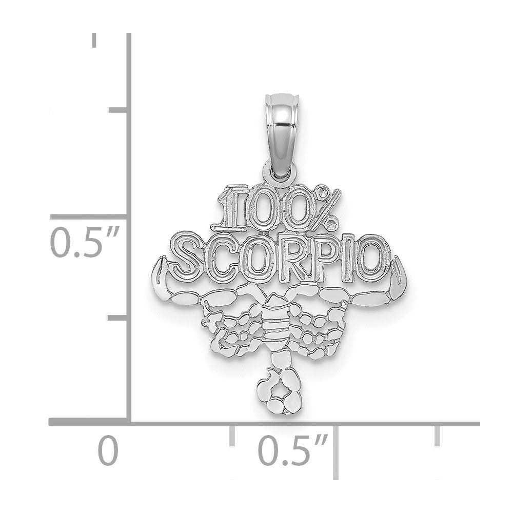 14k WG 100% SCORPIO Zodiac Charm