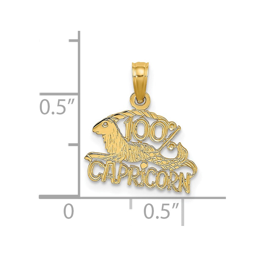 14K 100% CAPRICORN Zodiac Charm