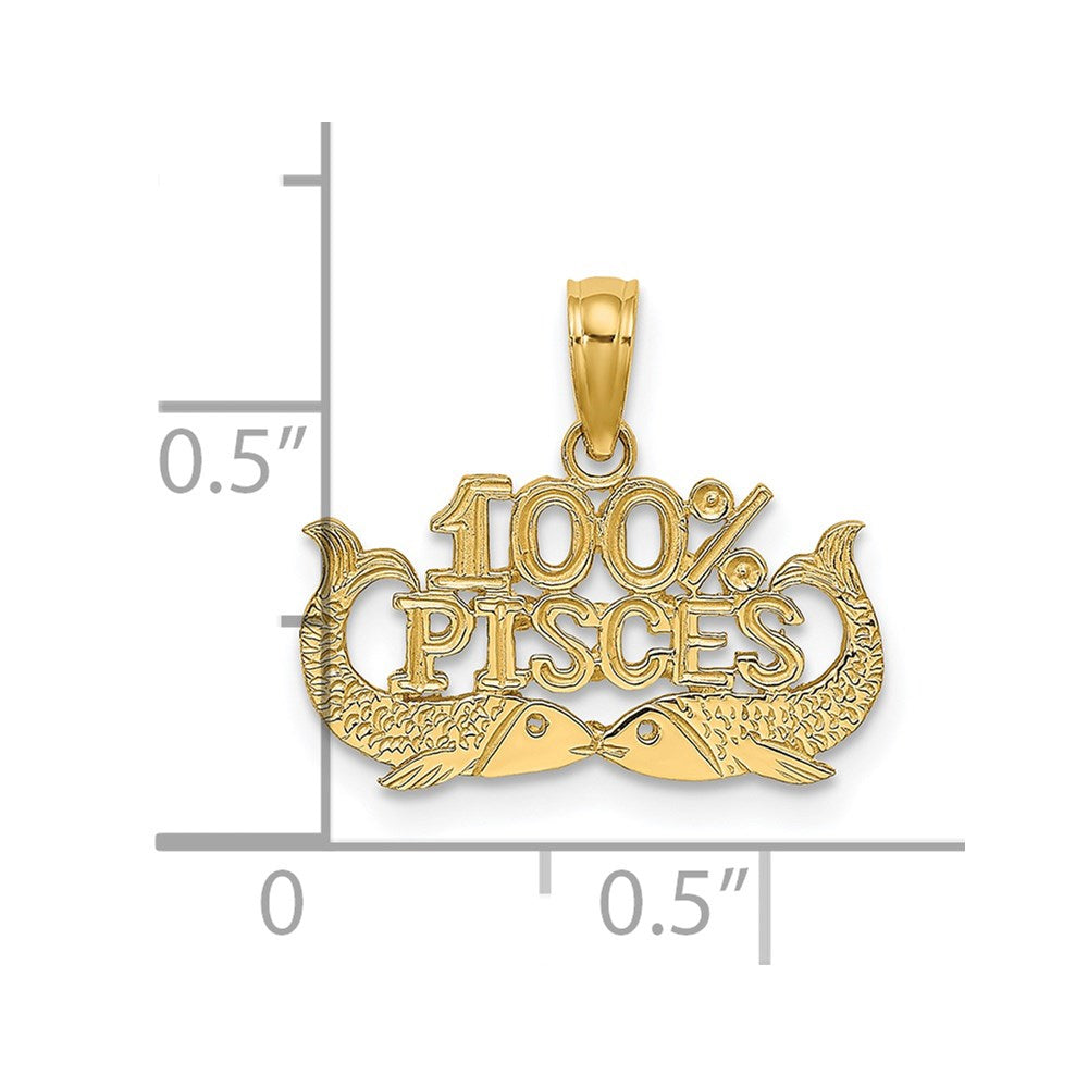 14K 100% PISCES Zodiac Charm