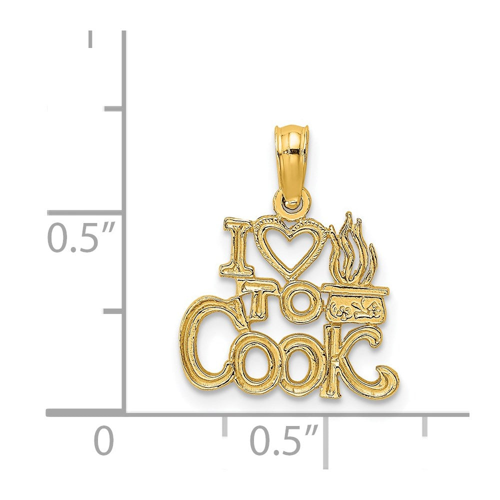 14K I HEART TO COOK Charm