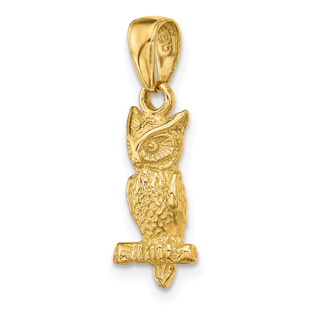 14K 3-D Owl Pendant