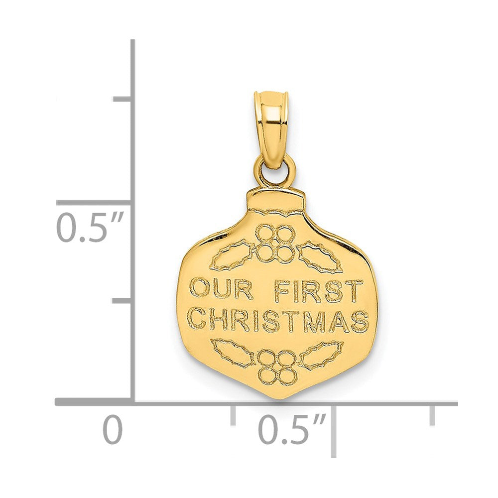 14K Our First Christmas Ornament Charm
