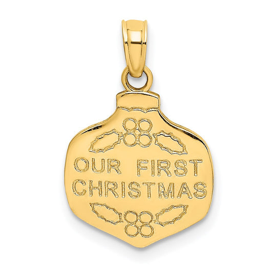 14K Our First Christmas Ornament Charm