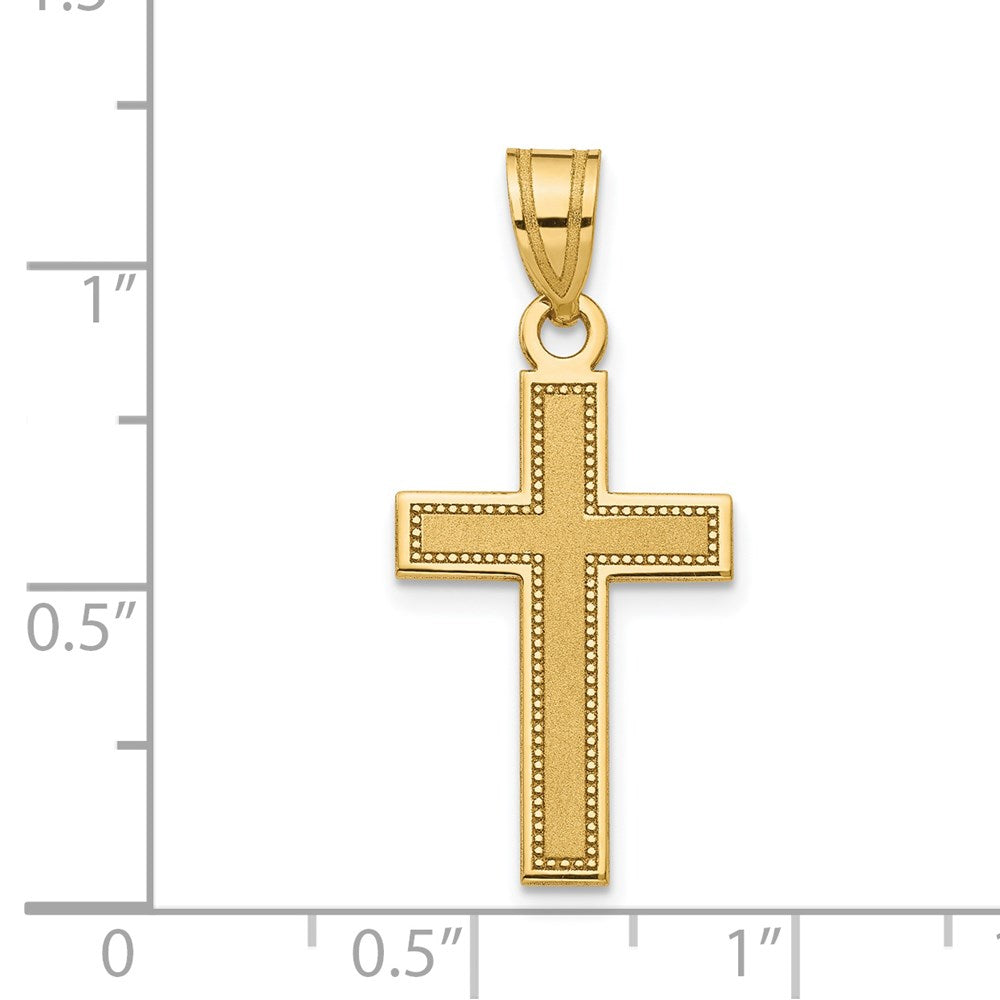 14K Small Satin Cross Pendant