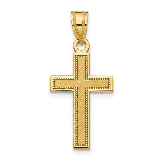 14K Small Satin Cross Pendant