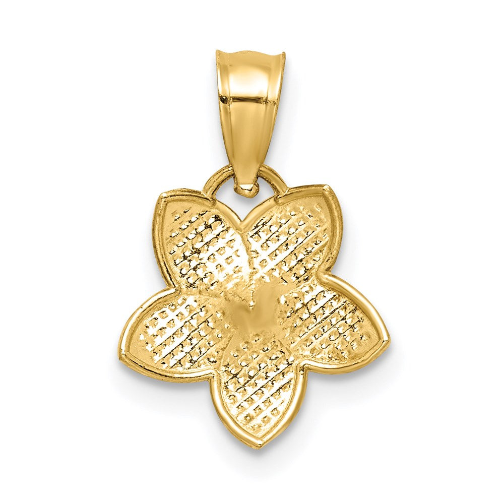 14K Polished Plumeria Pendant