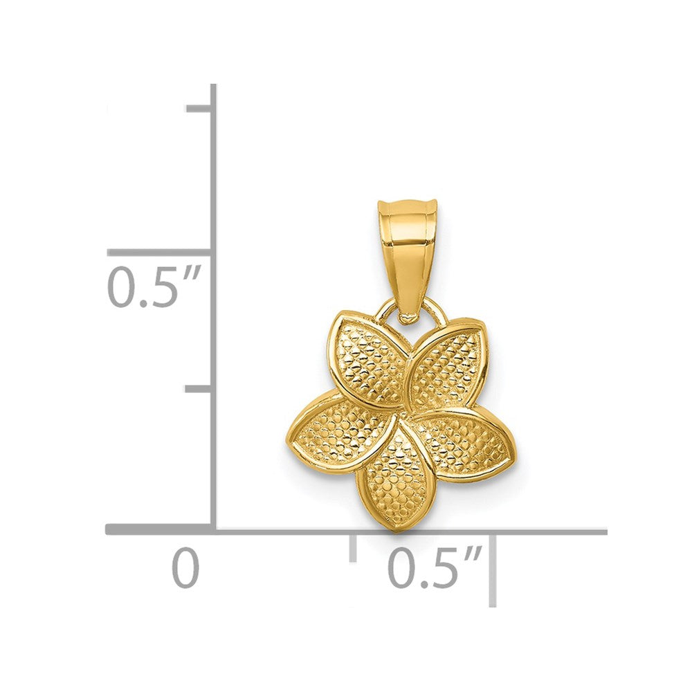 14K Polished Plumeria Pendant