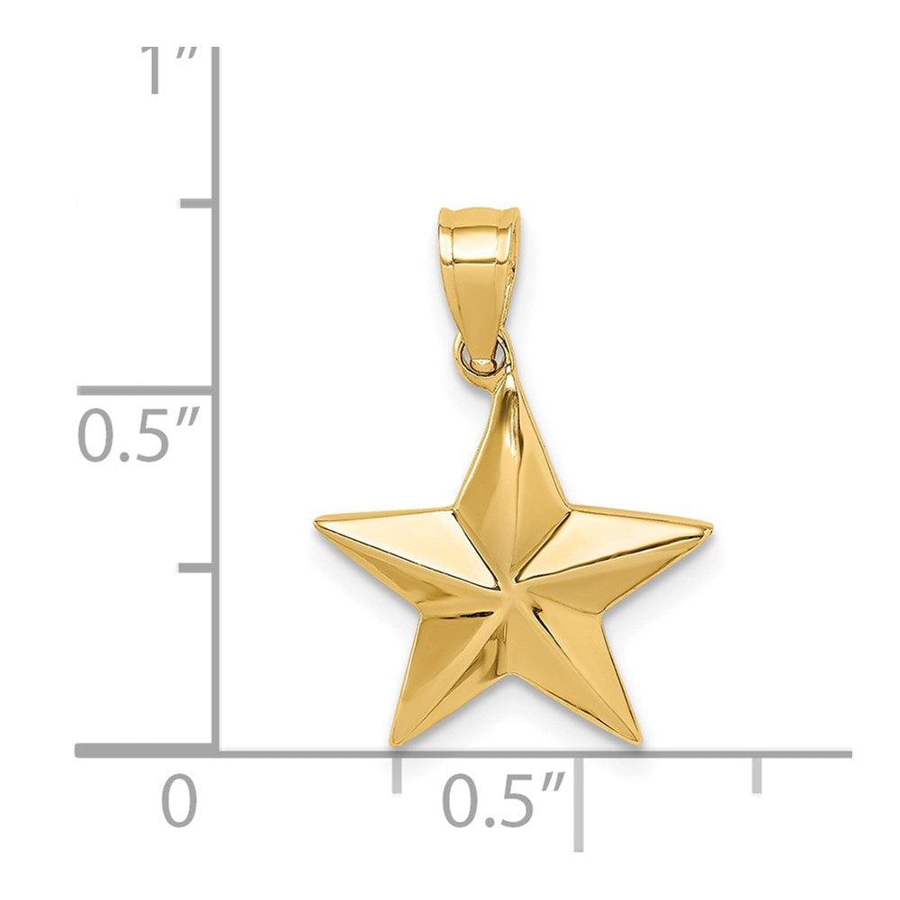 14K Polished Star Pendant
