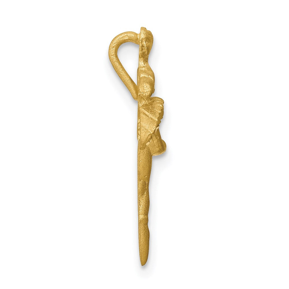 14K Brushed & Diamond-cut Mini Ballerina Chain Slide