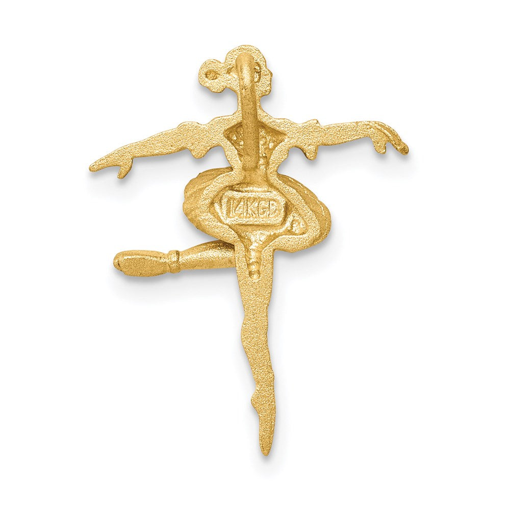 14K Brushed & Diamond-cut Mini Ballerina Chain Slide