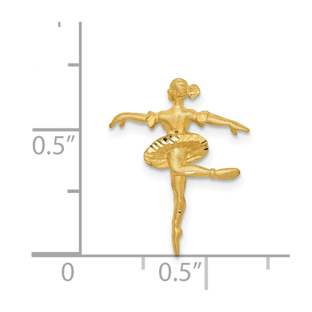 14K Brushed & Diamond-cut Mini Ballerina Chain Slide