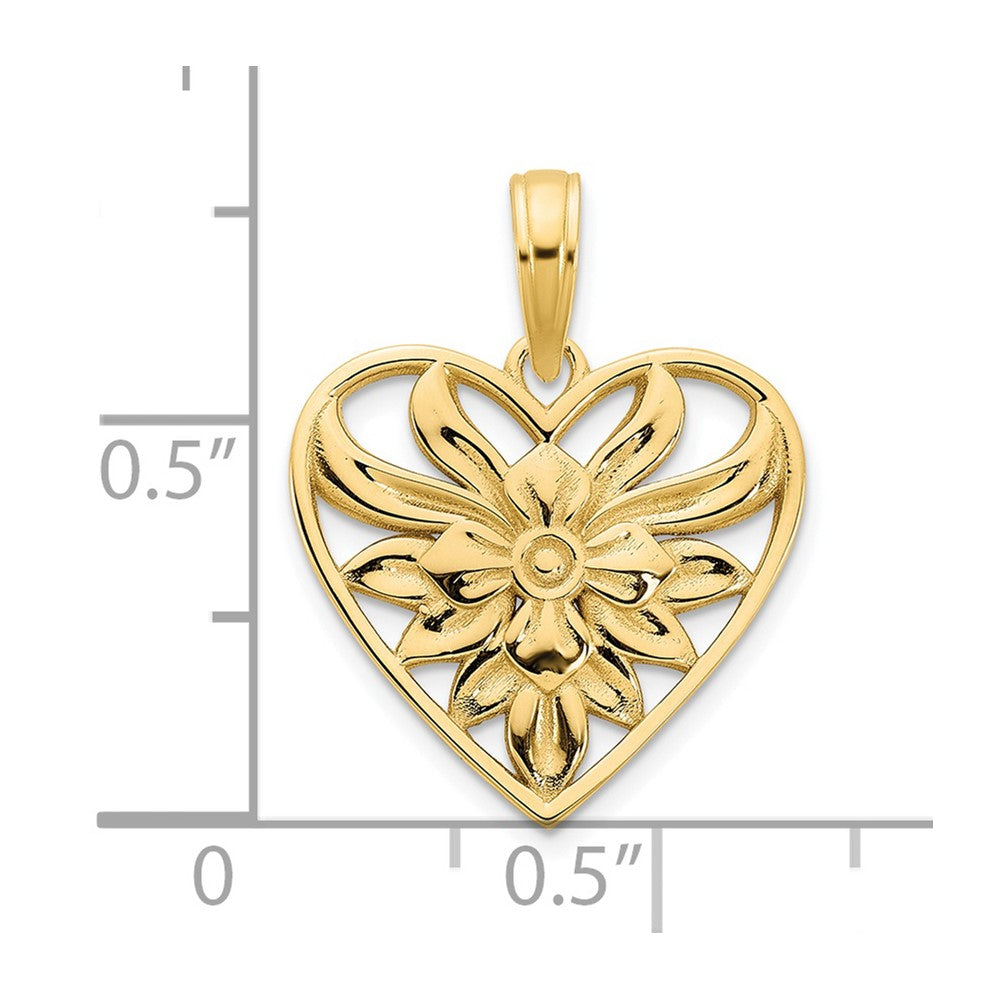 14ky Fancy Heart Pendant