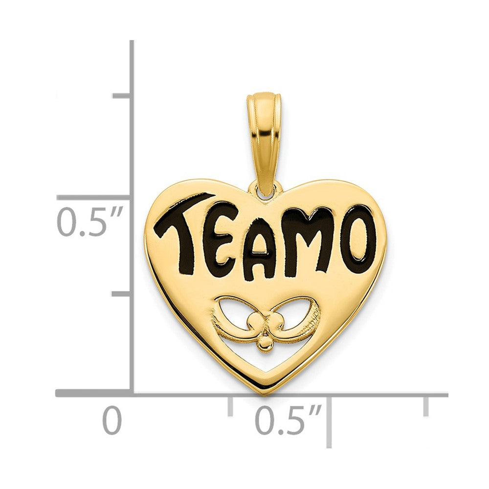 14ky Epoxy Te amo Heart Charm