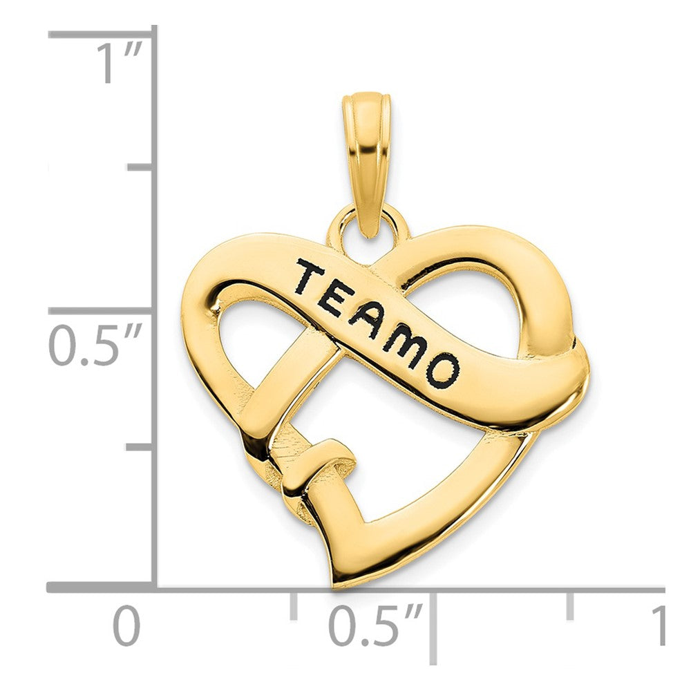 14ky Epoxy Te Amo Heart  Charm