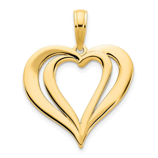 14ky Fancy Heart Pendant