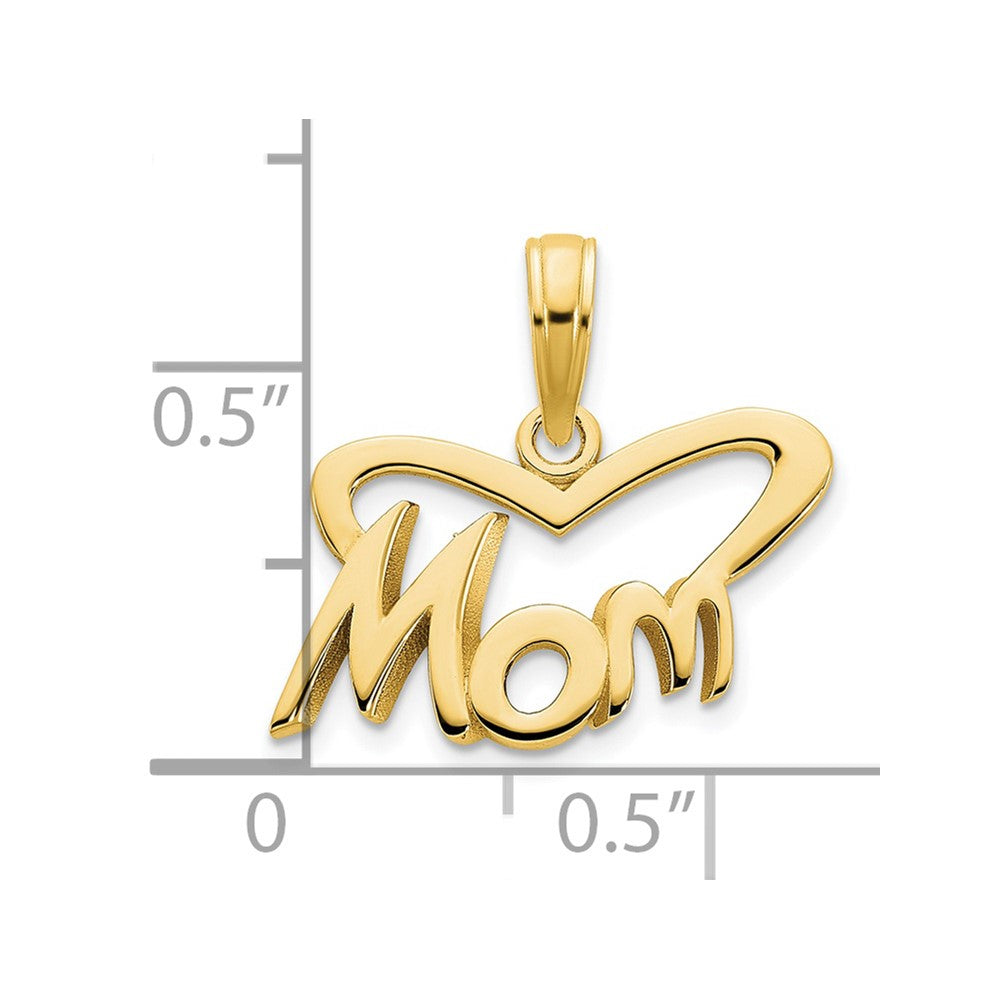 14k MOM Heart Pendant