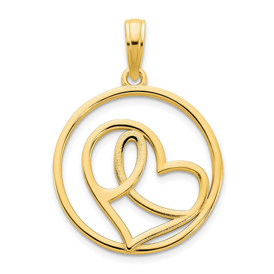 14ky Heart Circle Pendant