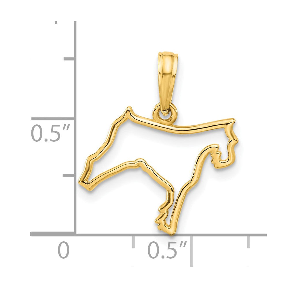 14K Polished Dog Outline Pendant