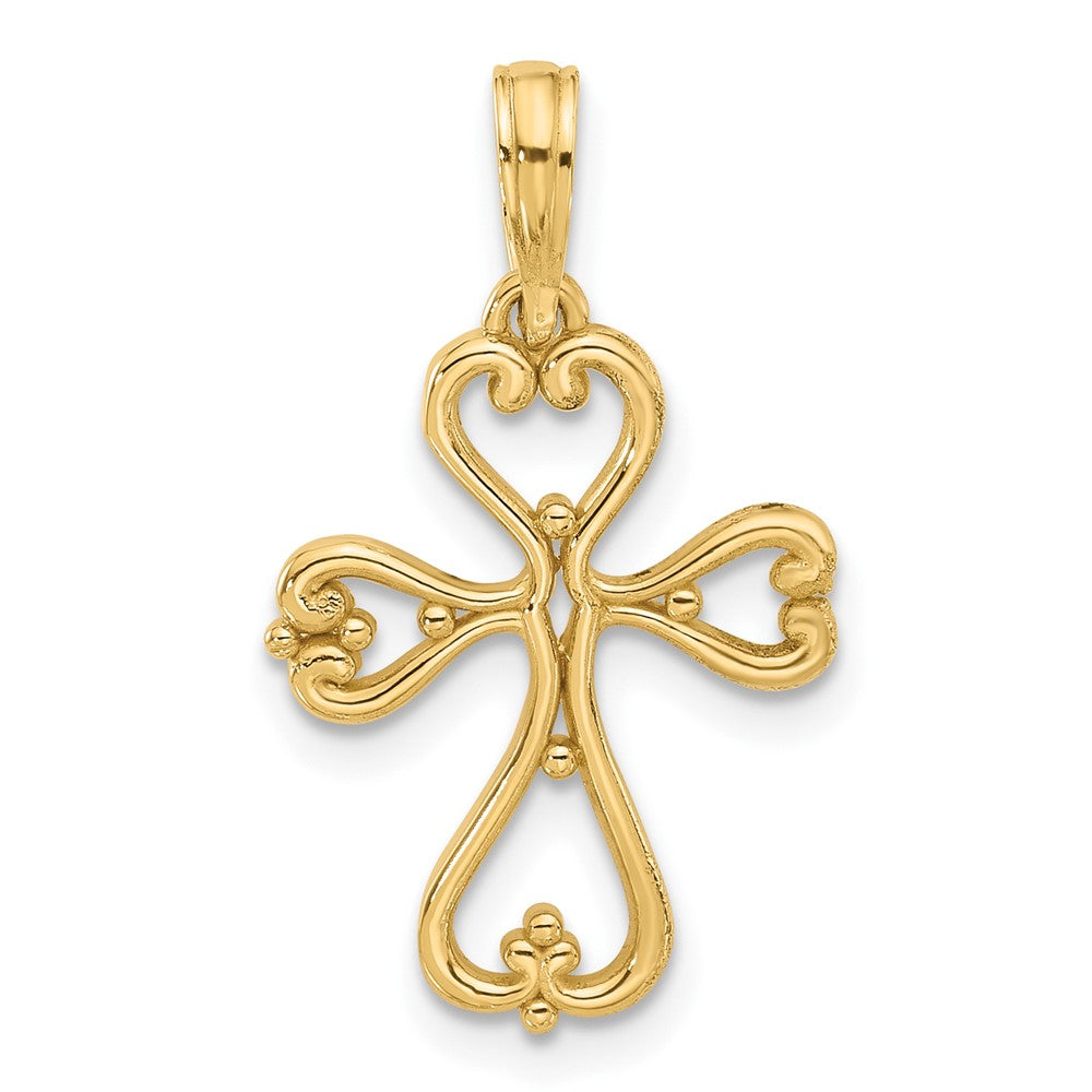 14k Fancy Cross Charm