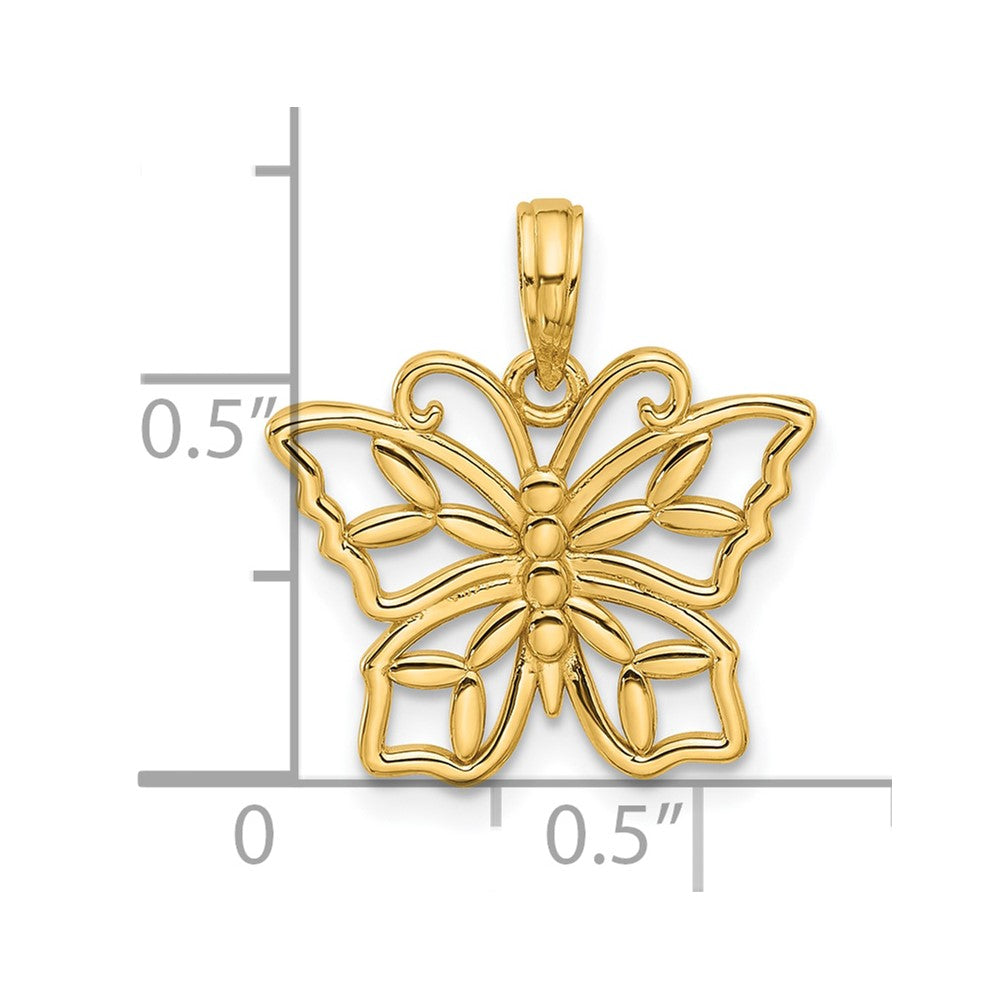 14K Polished Fancy Butterfly Charm