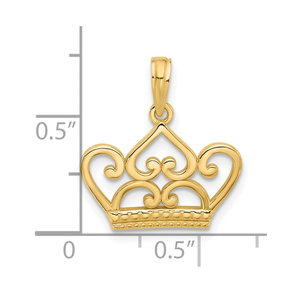 14K Polished Fancy Crown Charm