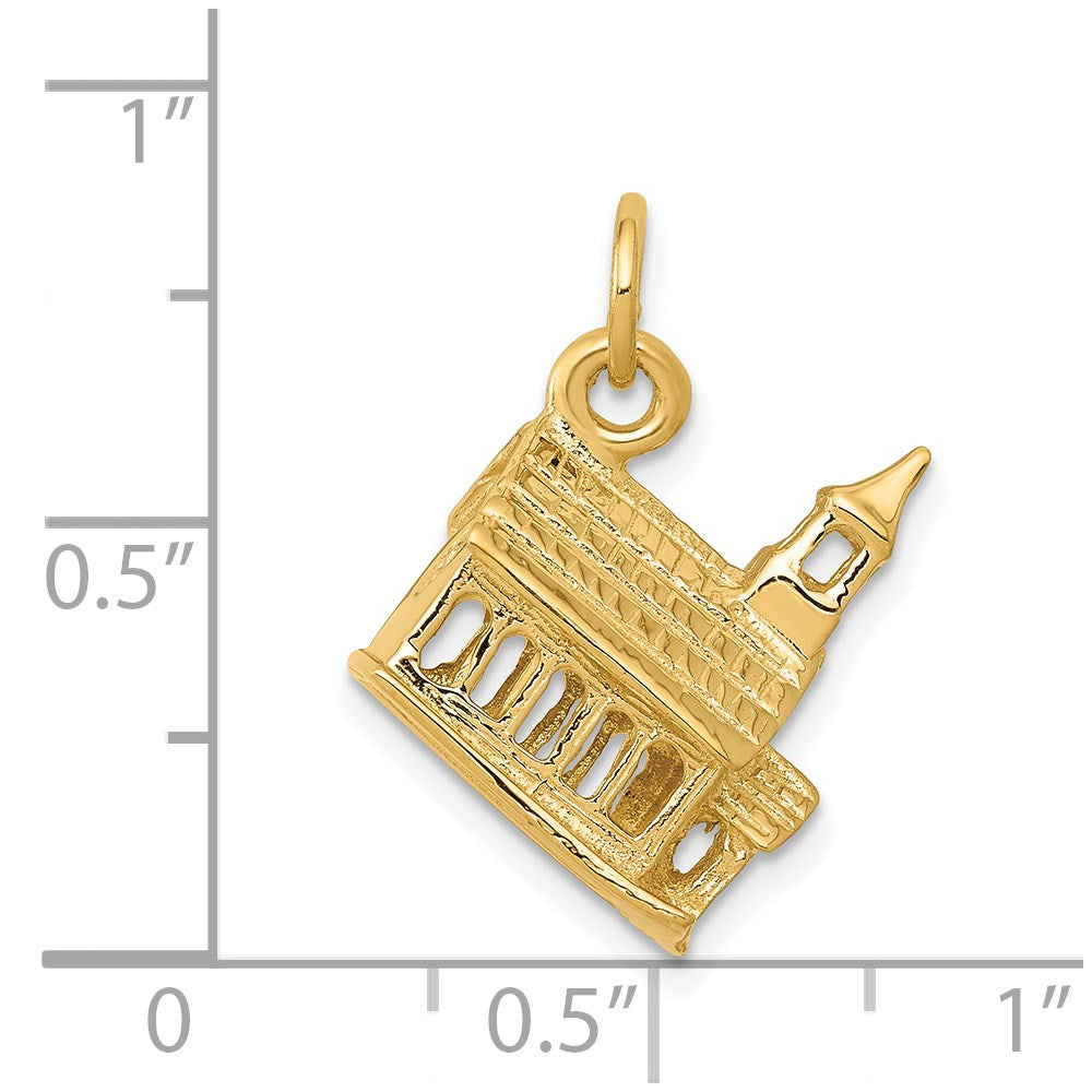 14k 3-D Church Charm