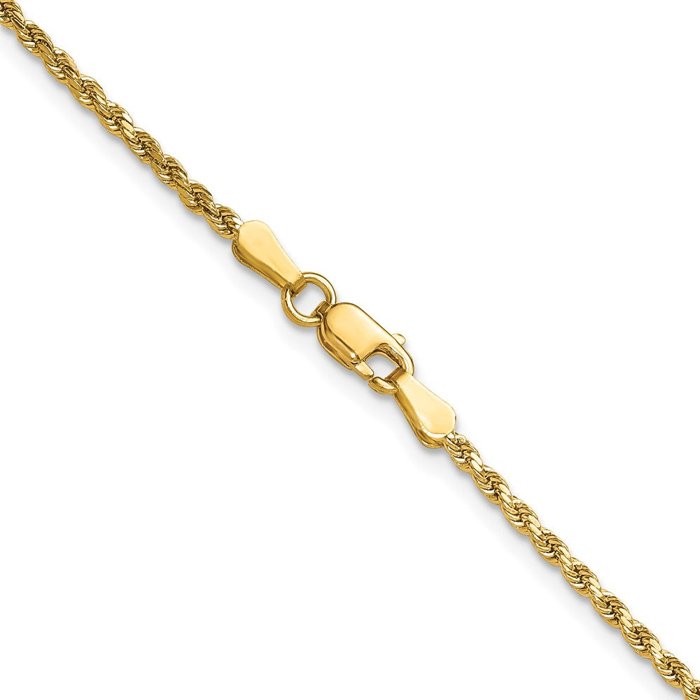 14K 22 inch 2mm Semi Solid Diamond-cut Rope with Lobster Clasp Chain