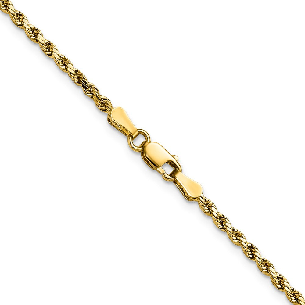 14K 24 inch 2.25mm Semi Solid Diamond-cut Rope with Lobster Clasp Chain