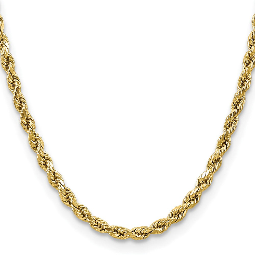 14K 22 inch 4.9mm Semi Solid Diamond-cut Rope with Lobster Clasp Chain