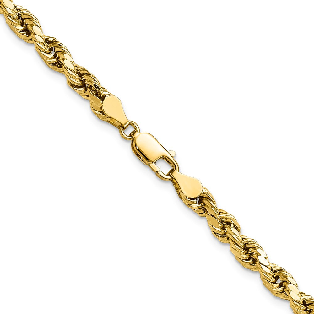 14K 22 inch 4.9mm Semi Solid Diamond-cut Rope with Lobster Clasp Chain