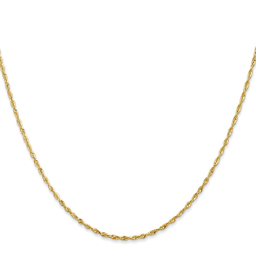 14K 22 inch 1.5mm Extra Light Diamond-cut Rope with Lobster Clasp Chain
