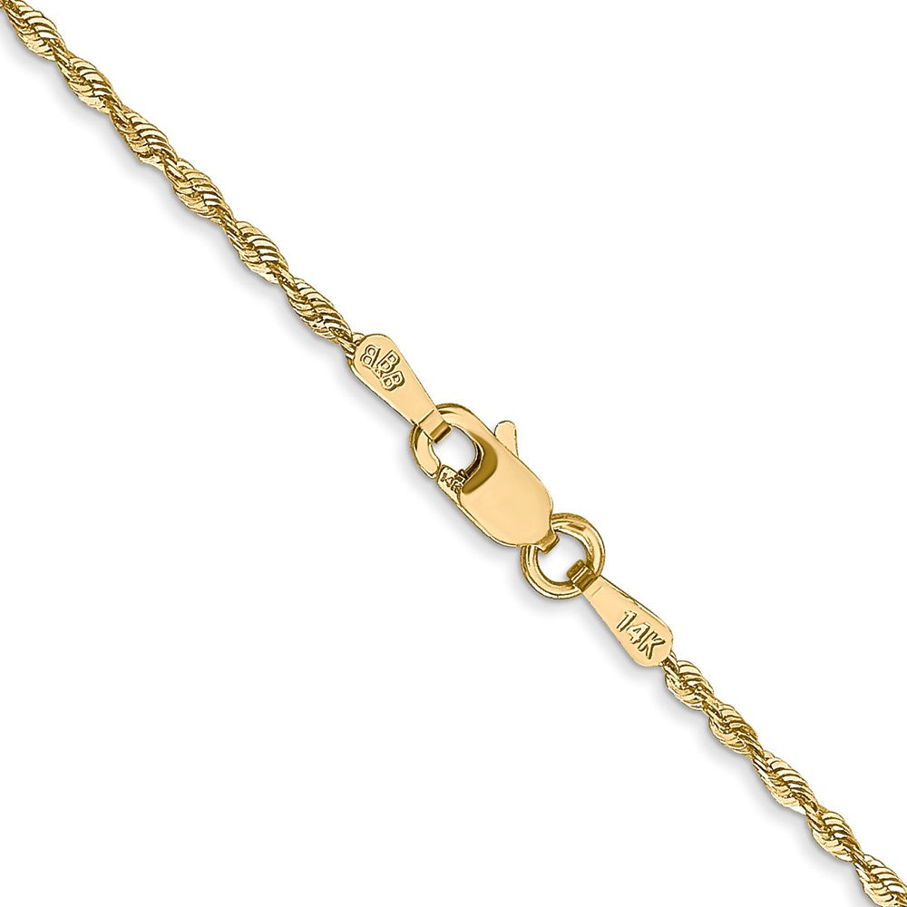 14K 22 inch 1.5mm Extra Light Diamond-cut Rope with Lobster Clasp Chain