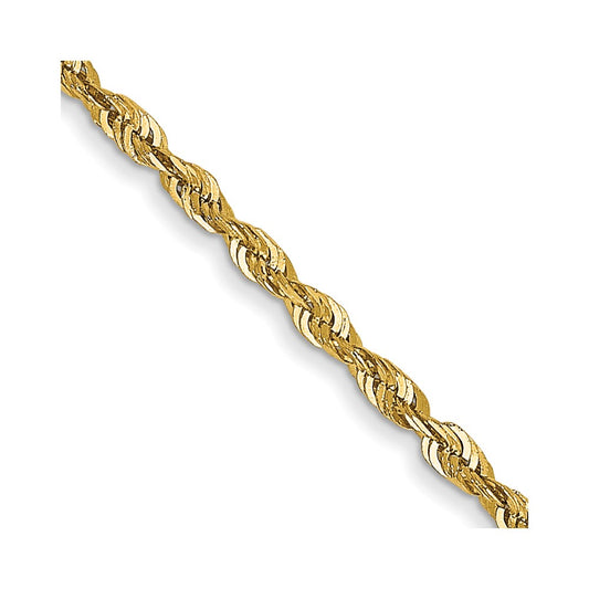 14K 22 inch 1.5mm Extra Light Diamond-cut Rope with Lobster Clasp Chain