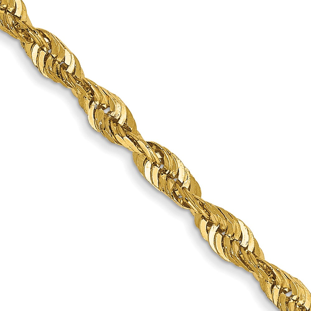 14K 24 inch 2.5mm Extra Light Diamond-cut Rope with Lobster Clasp Chain