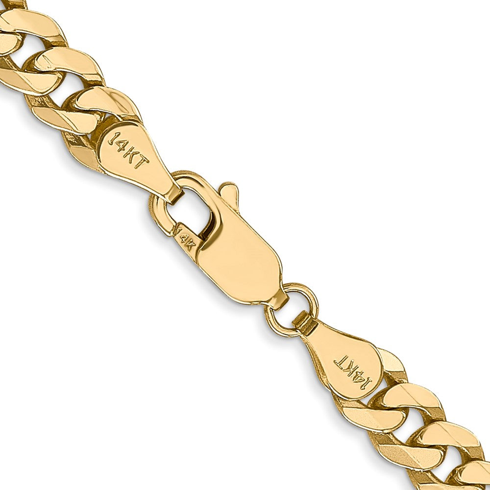 14K 26 inch 5.75mm Flat Beveled Curb with Lobster Clasp Chain