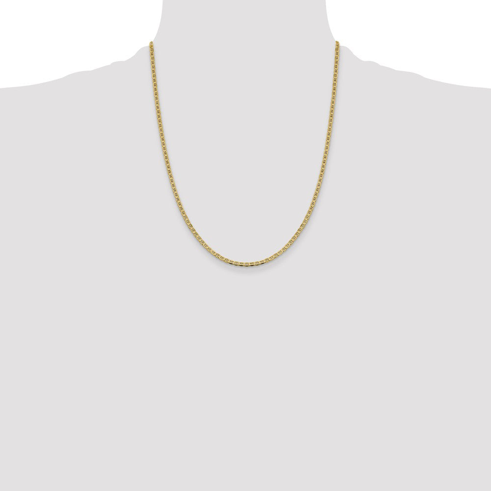 14K 22 inch 2.4mm Concave Anchor with Lobster Clasp Chain