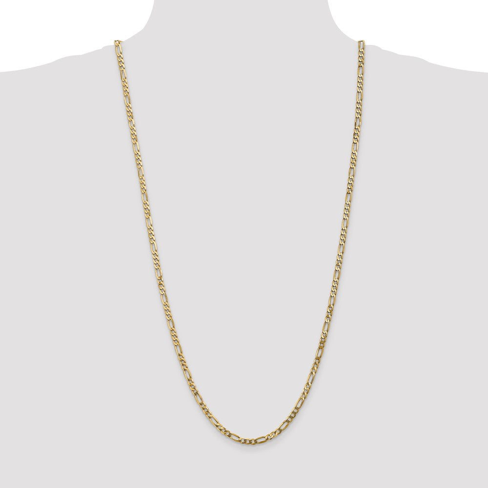 14K 30 inch 4mm Flat Figaro with Lobster Clasp Chain