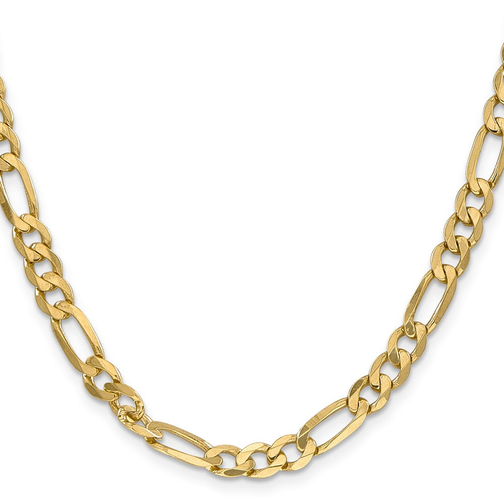 14K 24 inch 6.25mm Flat Figaro with Lobster Clasp Chain