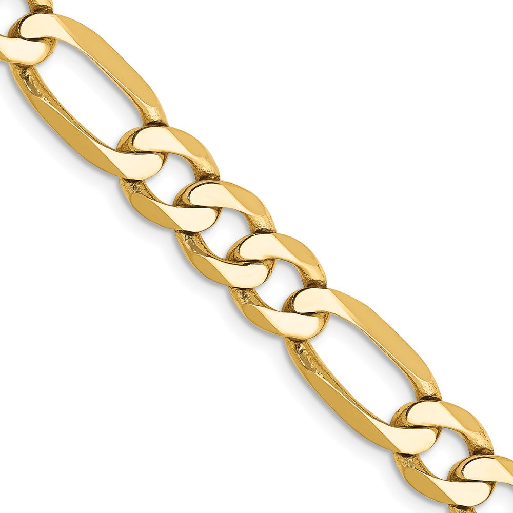 14K 24 inch 7mm Flat Figaro with Lobster Clasp Chain