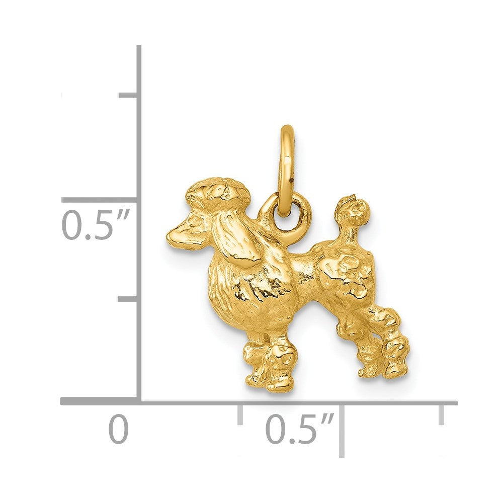 14k Solid 3-D Poodle Charm