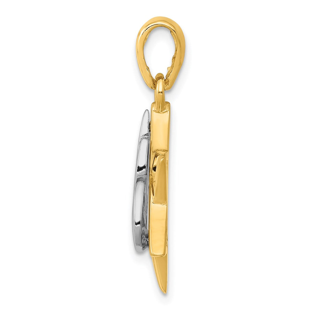 14k Two-tone Star of David Pendant
