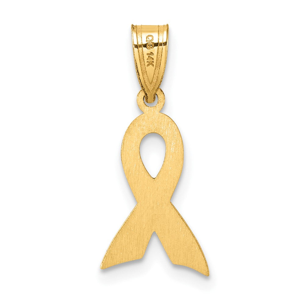 14k Small Yellow Enameled Awareness Ribbon Charm