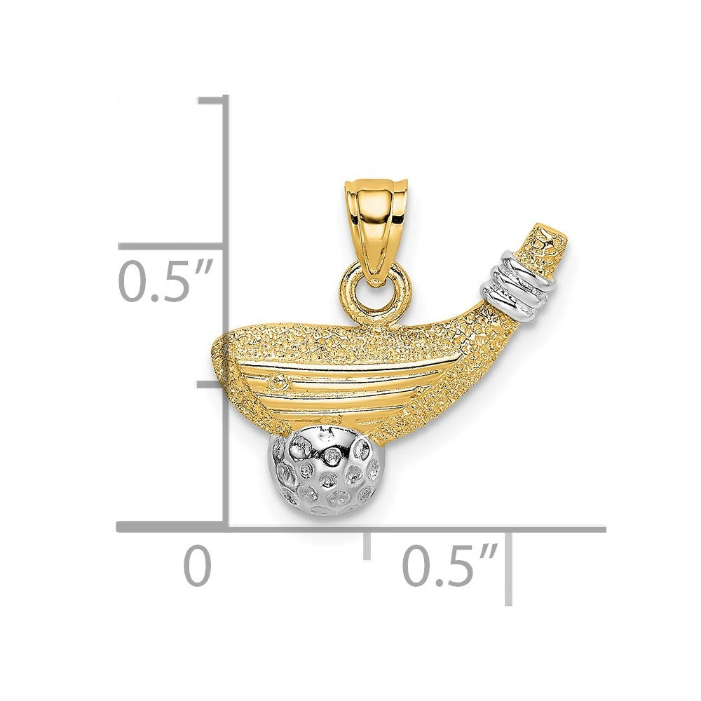14k Rhodium Golf Club and Ball Charm