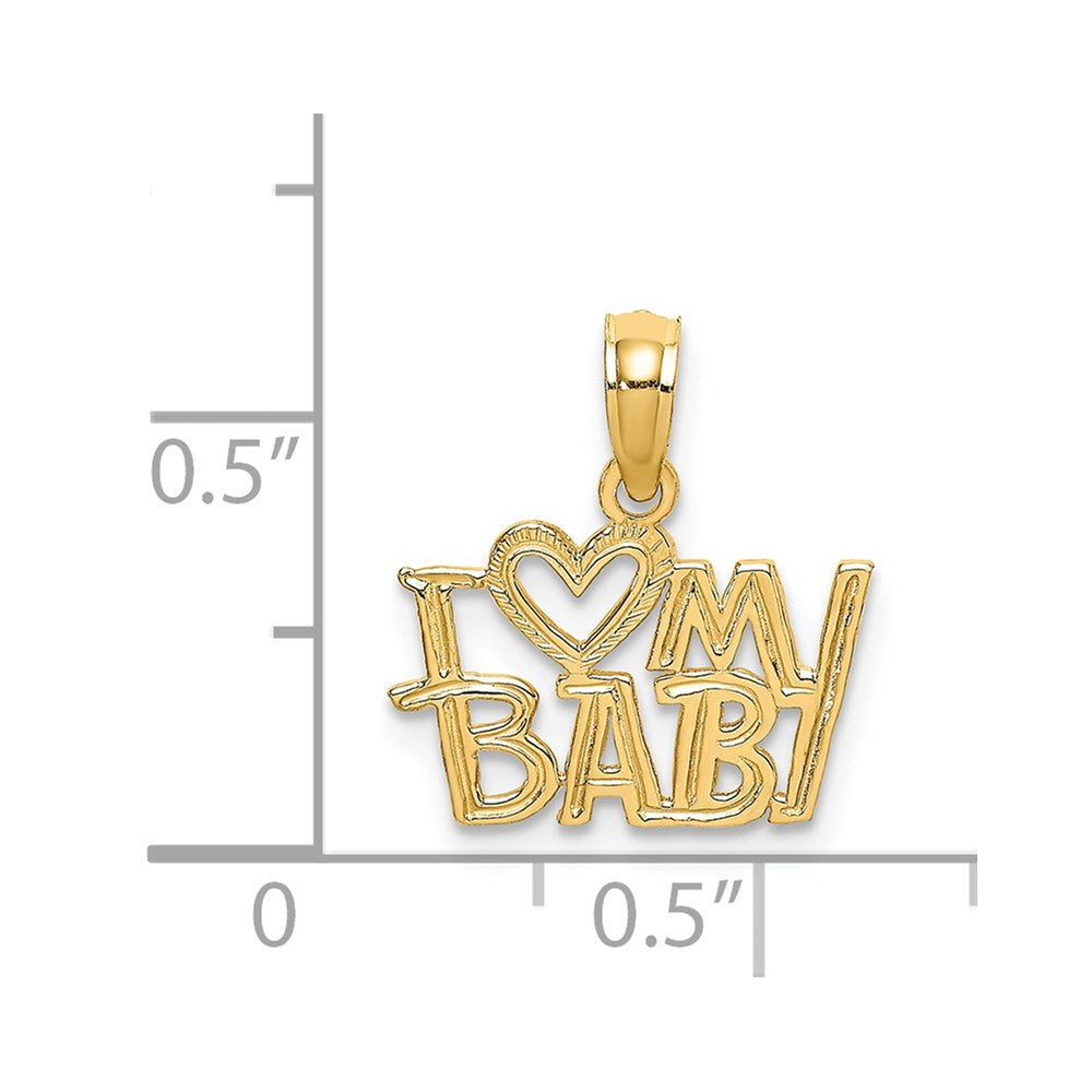 14k I HEART MY BABY Charm
