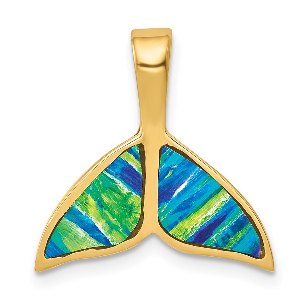 14k Imitation Opal Whale Tail Slide