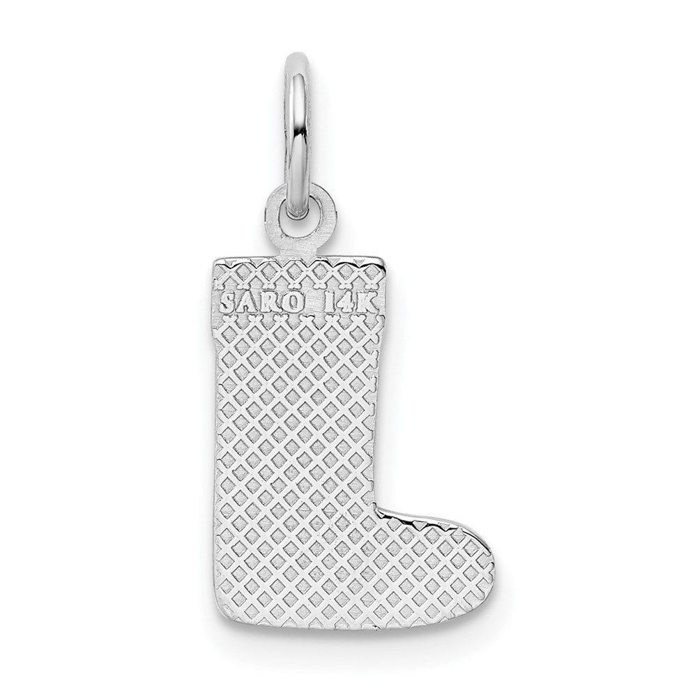 14k White Gold Christmas Stocking Charm